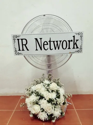 พวงหรีด พวงหรีดพัดลมคอยืด ขนาด 18 นิ้ว รหัส WR-FN017