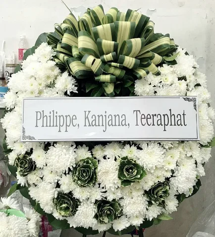 พวงหรีด พวงหรีดดอกไม้สด ไซส์ L แบบที่ 3